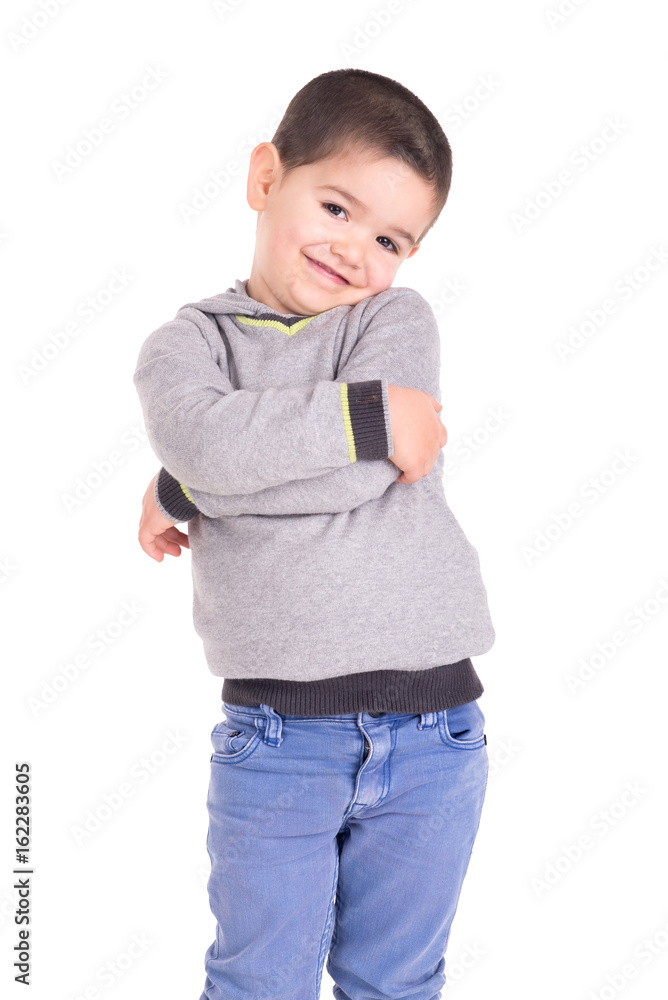 little boy posing isolated in white little boy posing isolated in white