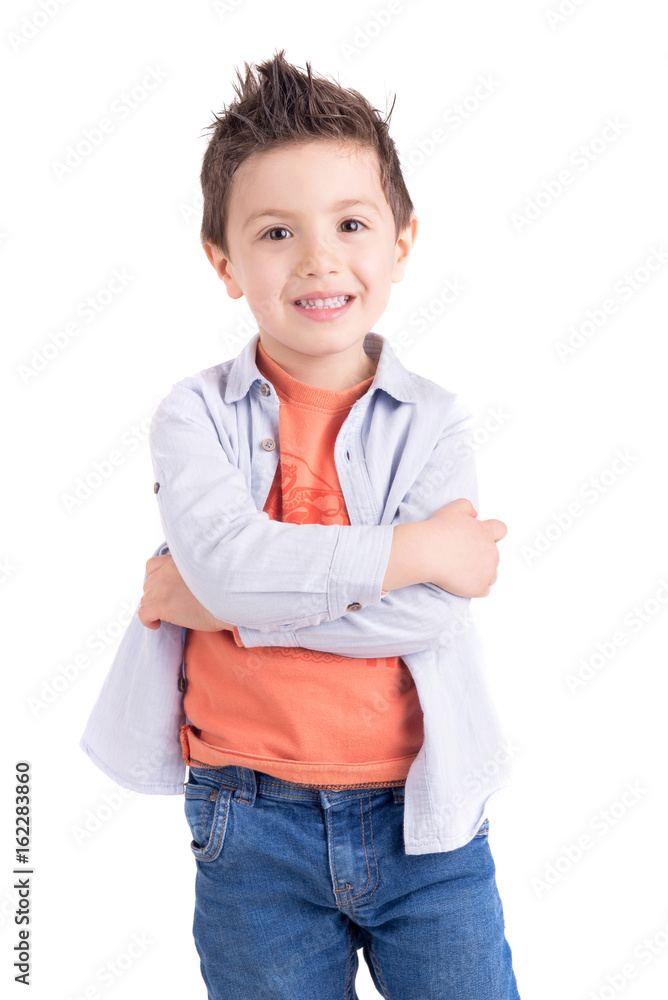 little boy posing isolated in white little boy posing isolated in white