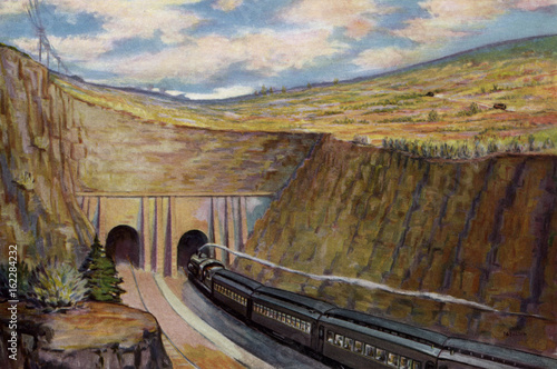 Train in Raton Tunnel. Date: 1923