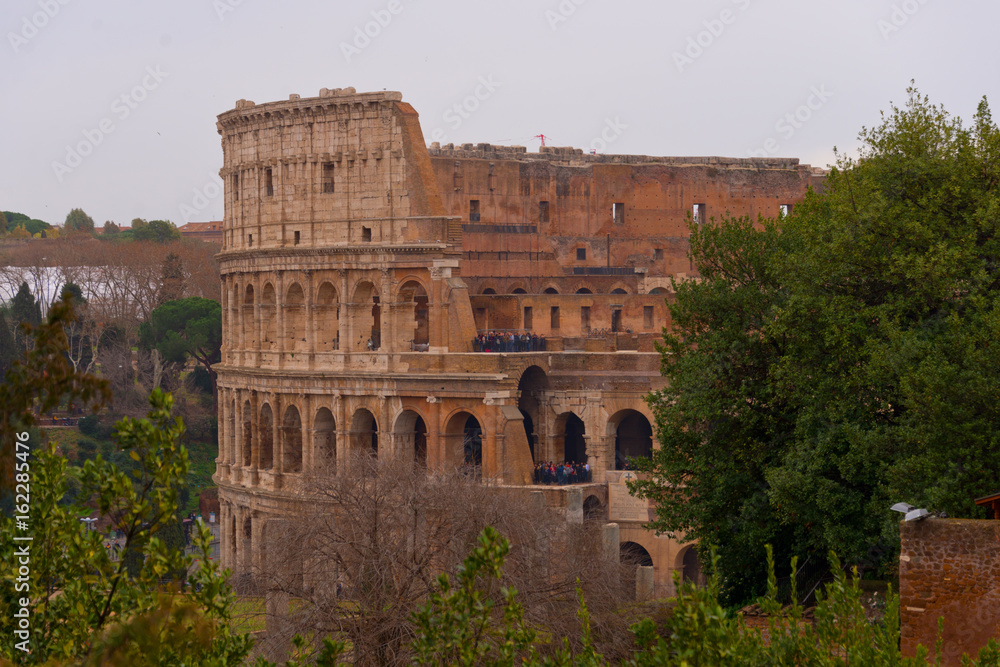 ruin of colloseum in rome, italy