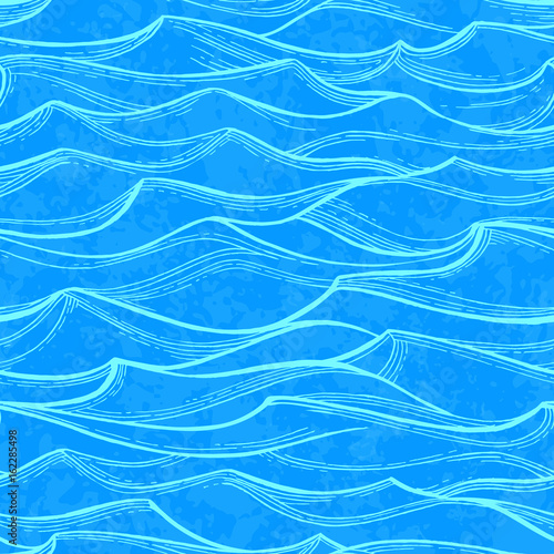 Sea waves seamless pattern.