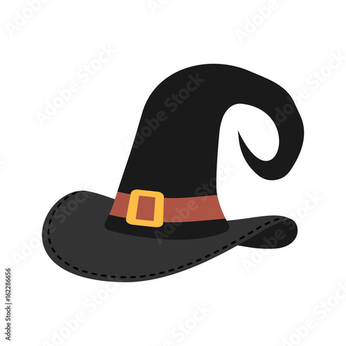 Hat witch isolated. Magic cap enchantress on White Background