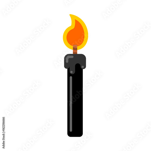 Black magic candle for witchcraft. Accessory for witch
