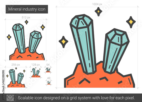 Mineral industry line icon.