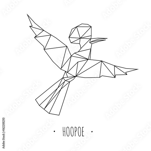 Bird stylized triangle polygonal model