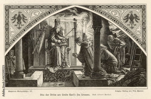Bild auf Leinwand Otto and Charlemagne. Date: circa 1000