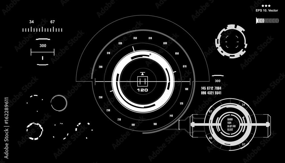 Futuristic virtual graphic touch user interface, HUD Futuristic virtual graphic touch user interface, HUD