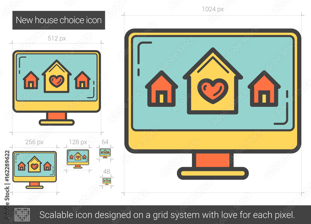 New house choice line icon. New house choice line icon.