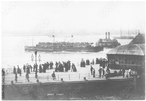 Paddle Steamer in Liverpool. Date: 1888