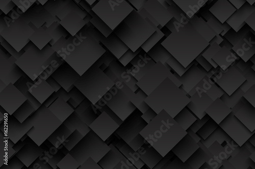 Abstract 3D Vector Technology Dark Gray Background. Technological Sharp Crystalline Carbon Structure. Blank Backdrop