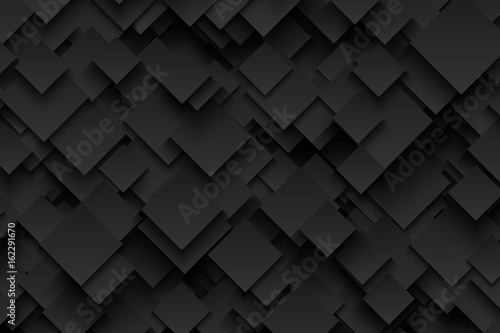 Abstract 3D Vector Technology Dark Gray Background. Technological Sharp Crystalline Carbon Structure. Blank Backdrop