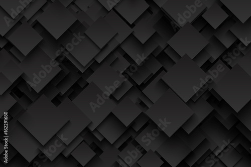 Abstract 3D Vector Technology Dark Gray Background. Technological Sharp Crystalline Carbon Structure. Blank Backdrop