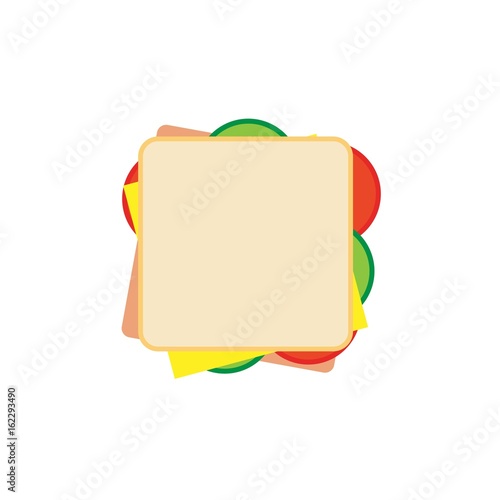 Simple flat sandwich illustration on white background