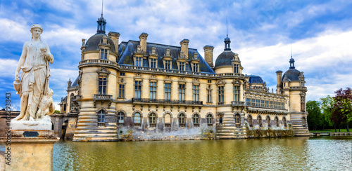 Great beautiful castles and heritage of France- Chateau de Chantilly, north from Paris