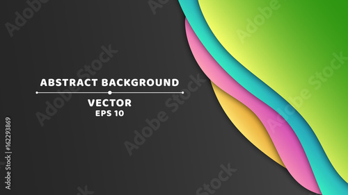 Abstract background. Template for your projects. Modern design. Multicolored waves of cardboard. Vector illustration