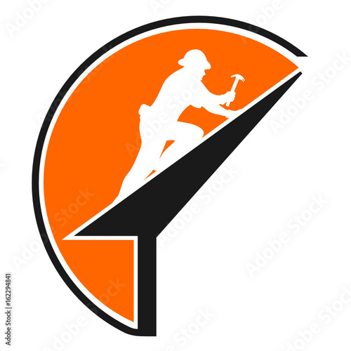 couvreur toiture logo vecteur