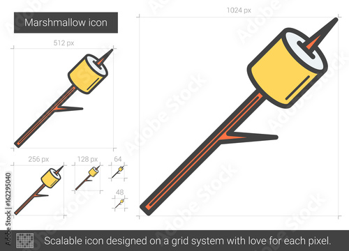 Marshmallow line icon.