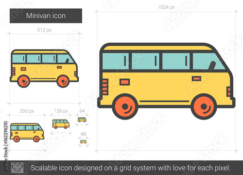 Minivan line icon.