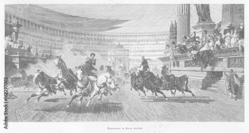 Canvas Print Chariot Racing. Date: ancient
