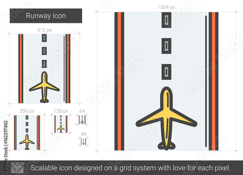 Runway line icon.