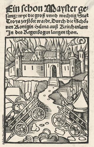 Foto The Myth of Troy in Flames. Date: 16th century