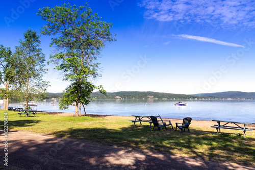 Maskinonge Lake landscape at summer photo