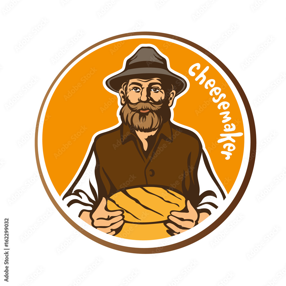 Cheese maker, Farmer, cheese loaf Cheese maker, Farmer, cheese loaf