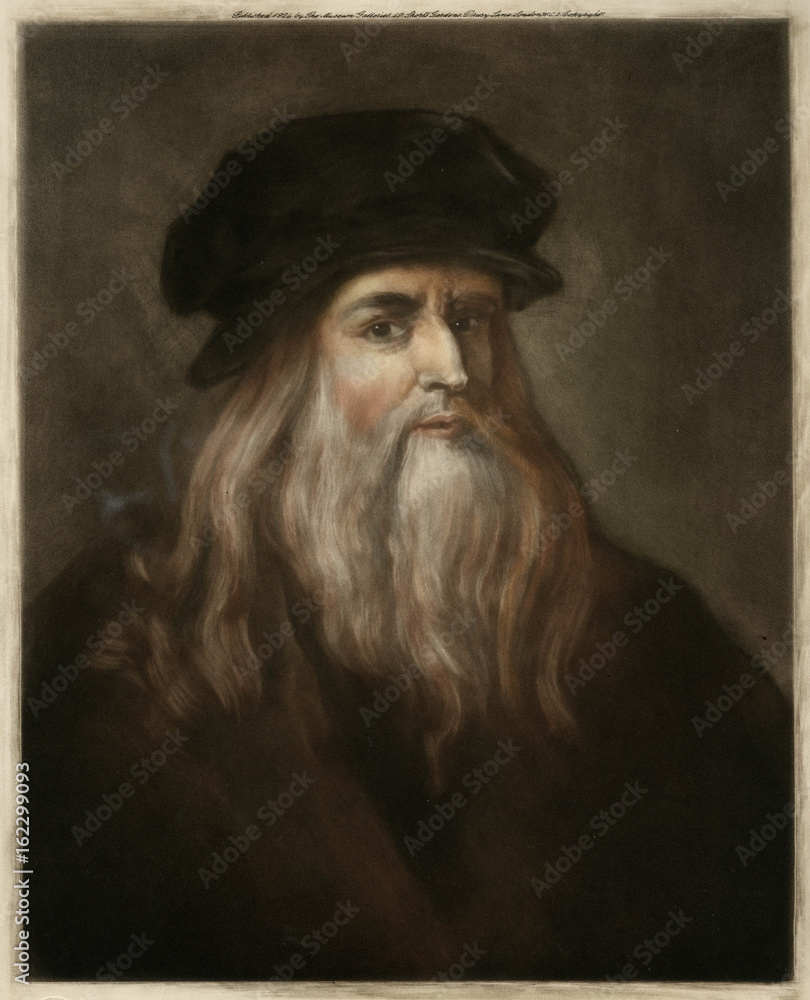 Da Vinci - Self - London. Date: 1452 - 1519 - obrazy, fototapety, plakaty 