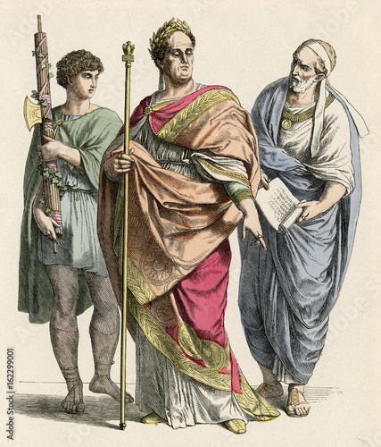 Canvastavla Ancient Romans -- Lictor  Emperor and Nobleman. Date: BCE