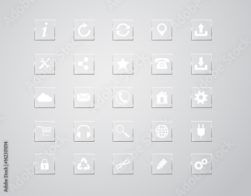 Glass Web Icons Vectorial Design