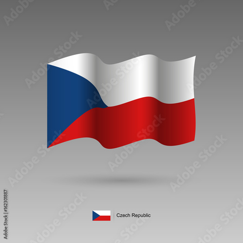 Czech Republic flag. Official colors and proportion correctly. High detailed vector illustration. 3d and isometry. EPS10