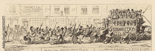 Cruikshank - Run for Bus. Date: 1851