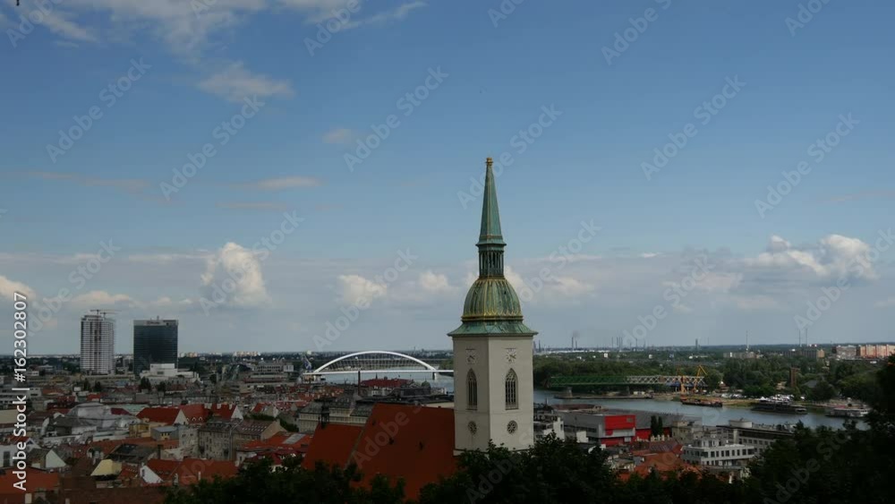 Time lapse from Bratislava old town with the St. Martin's Cathedral in Slovakia Time lapse from Bratislava old town with the St. Martin's Cathedral in Slovakia