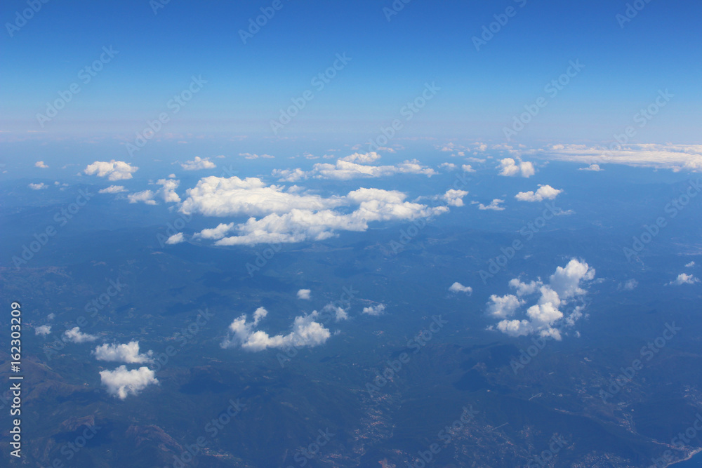 Fototapeta premium Aerial view of the earth from an airplane