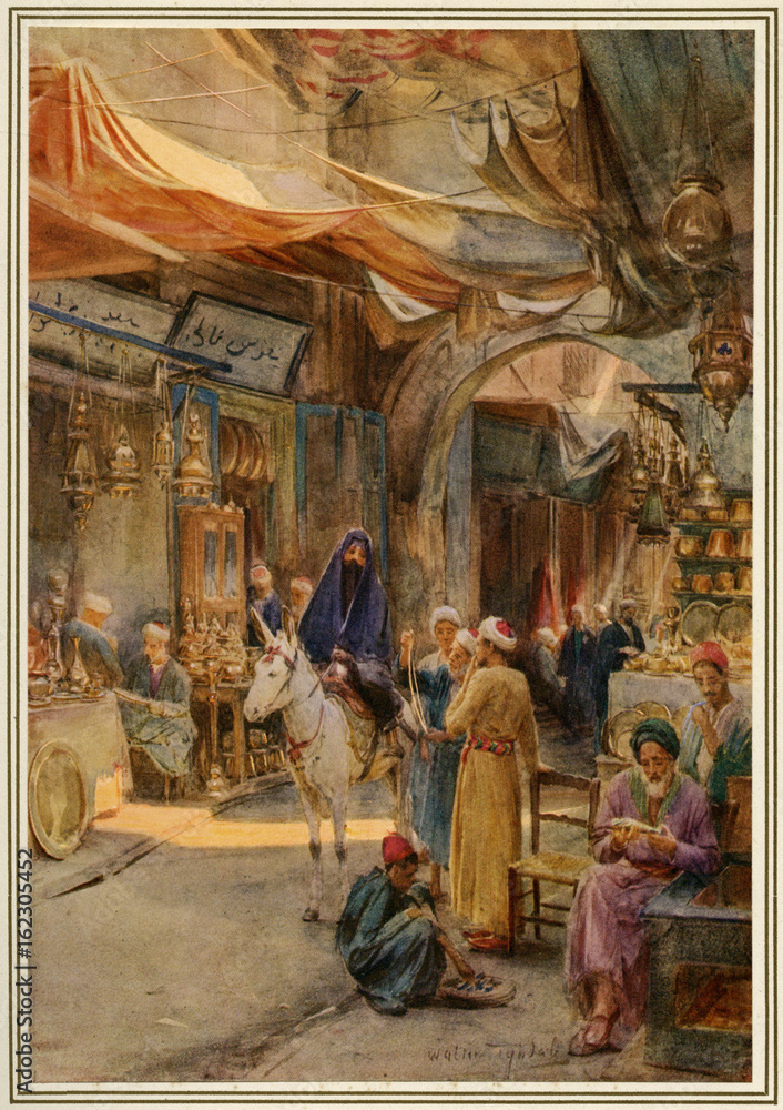Market in Cairo - Egypt. Date: 1912