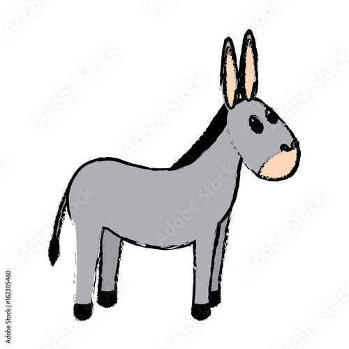 cute mule manger character design vector illustration © Jemastock