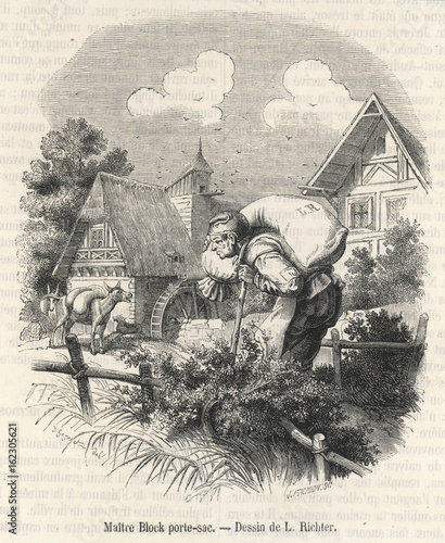 Miller - Water Mill - 19th century. Date: 1853