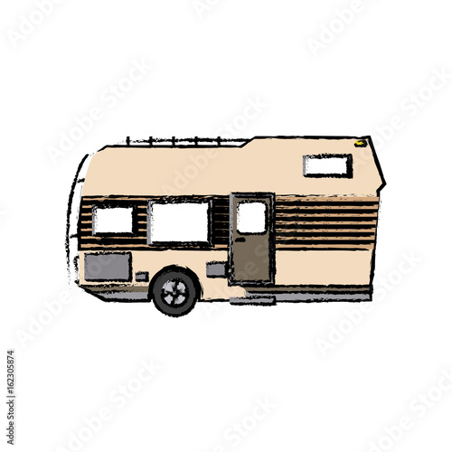 trailer camping transport recreation tourism vector illustration