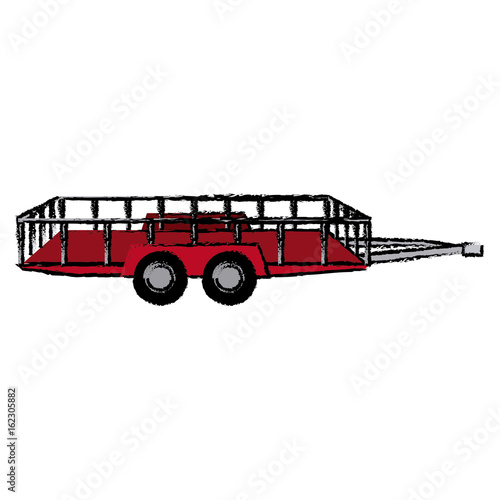 dump trailer cargo transport shipping vector illustration