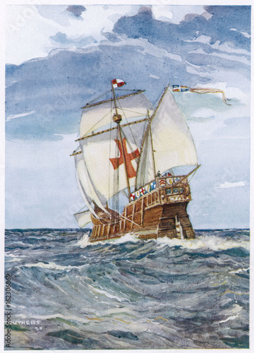 Obraz na płótnie Santa Maria' - Christopher Columbus' caravel. Date: 1492