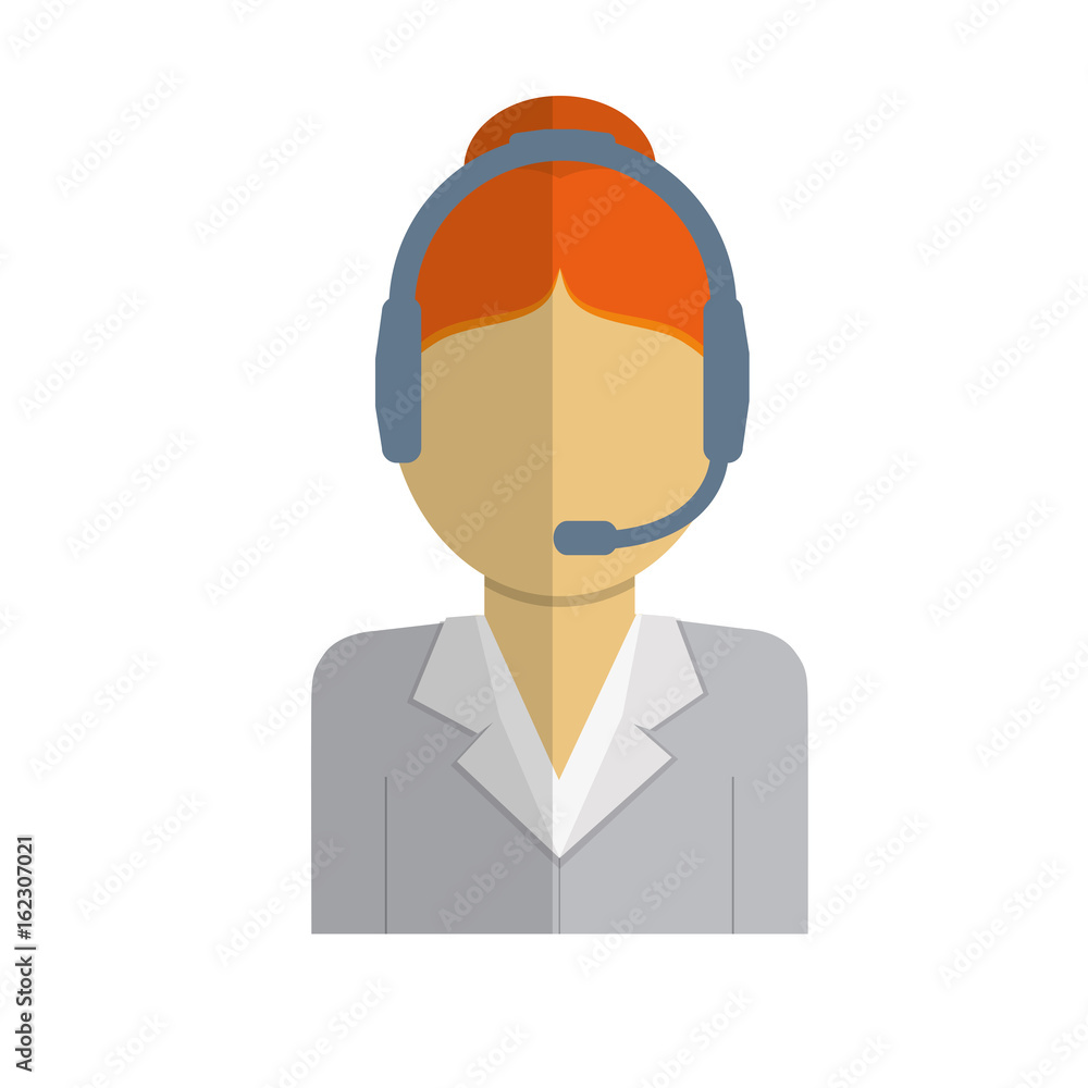 woman with headset icon over white background customer service concept colorful design vector illustration woman with headset icon over white background customer service concept colorful design vector illustration