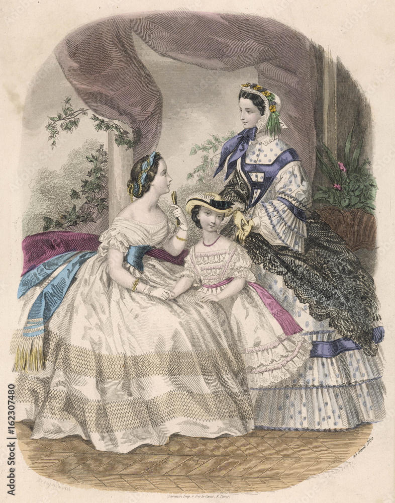 Fototapeta premium Women - Girl 1860. Date: 1860