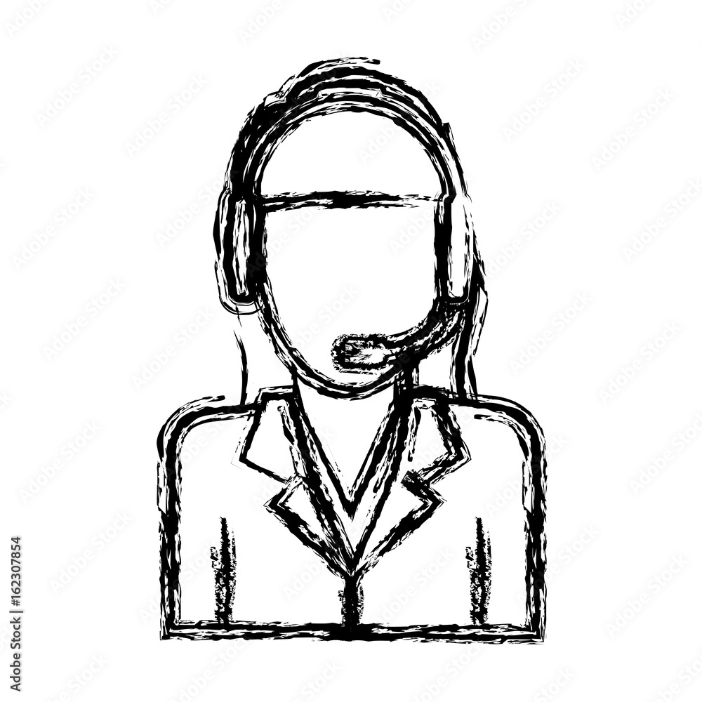 woman with headset icon over white background customer service concept vector illustration woman with headset icon over white background customer service concept vector illustration