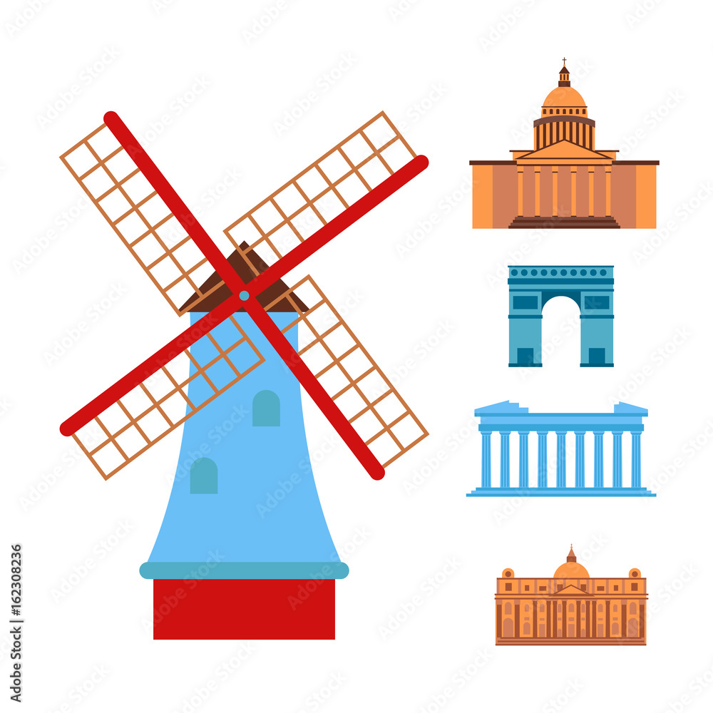 Euro trip tourism travel design famous building and euro adventure international vector illustration. Euro trip tourism travel design famous building and euro adventure international vector illustration.