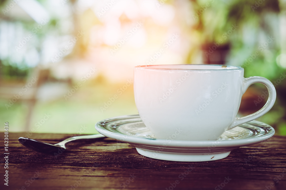 Cup of coffee on a Desktop from wooden plank. Cup of coffee on a Desktop from wooden plank.