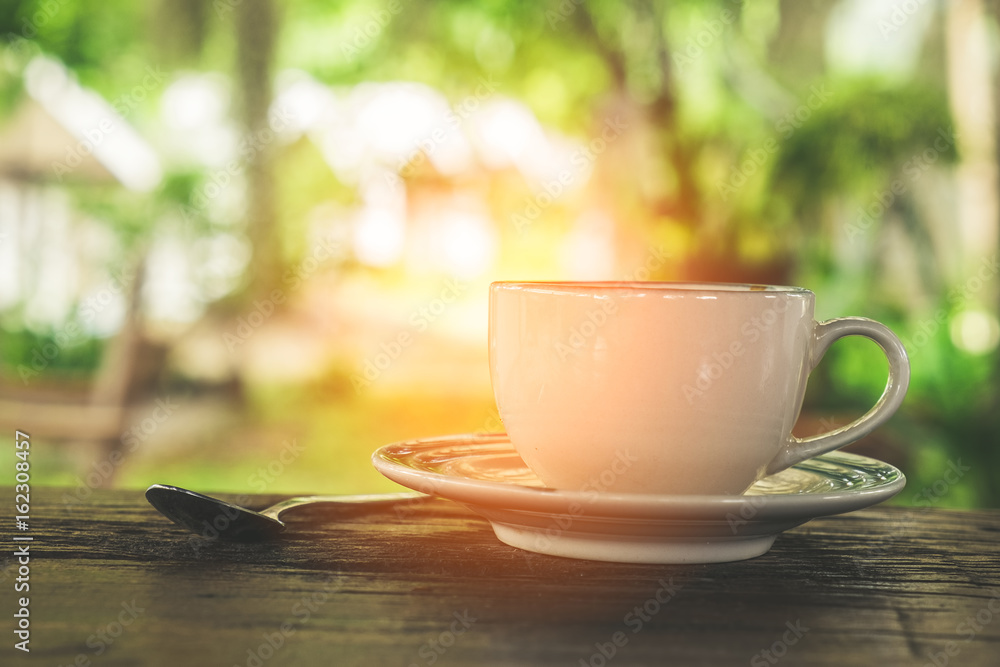 Cup of coffee on a Desktop from wooden plank. Cup of coffee on a Desktop from wooden plank.