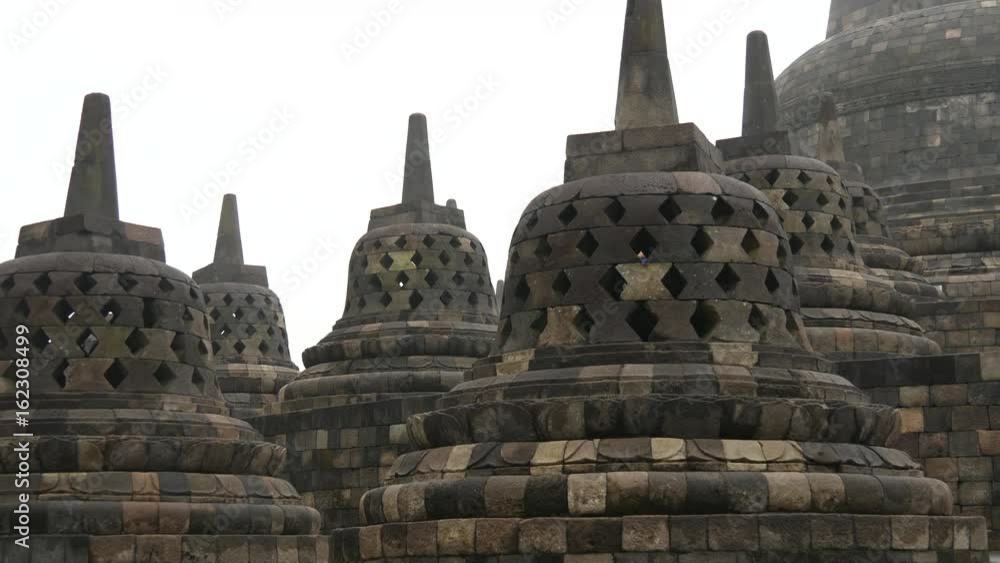 Pan from the Borobudur a 9th-century Mahayana Buddhist Temple in Magelang, Central Java, Indonesia Pan from the Borobudur a 9th-century Mahayana Buddhist Temple in Magelang, Central Java, Indonesia