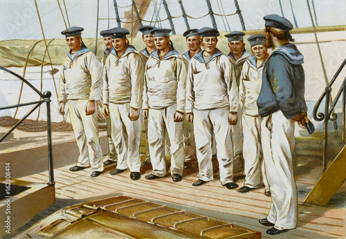 Fototapeta German Sailors Instructd. Date: 1899