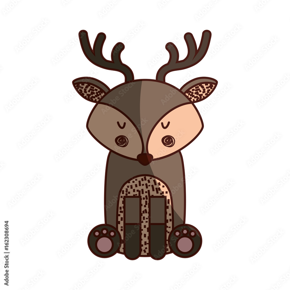 Fototapeta premium Animal reindeer cartoon icon vector illustration design shadow 