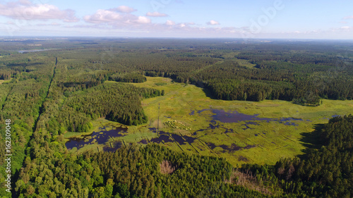 Fototapeta Naklejka Na Ścianę i Meble -  Aerial view of the lake's in Masuria District, Poland